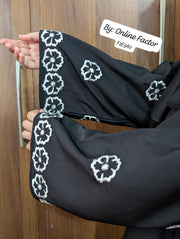 Floral Embroidered Sleeves Abaya