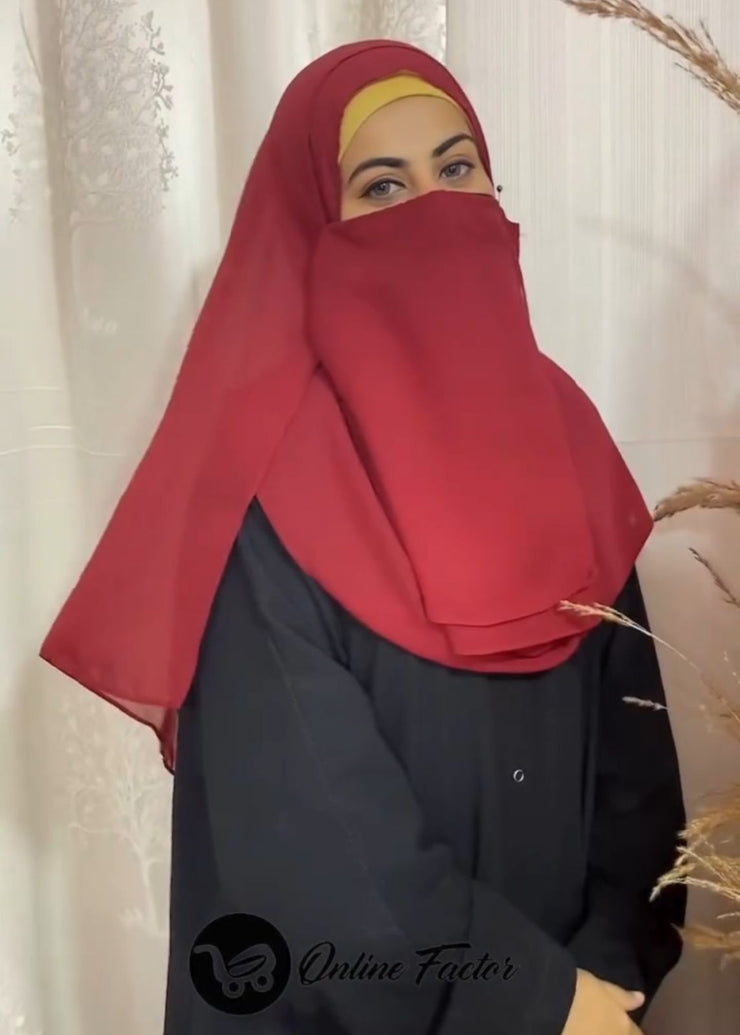 DOUBLE LOOP HIJAB WITH NIQAB