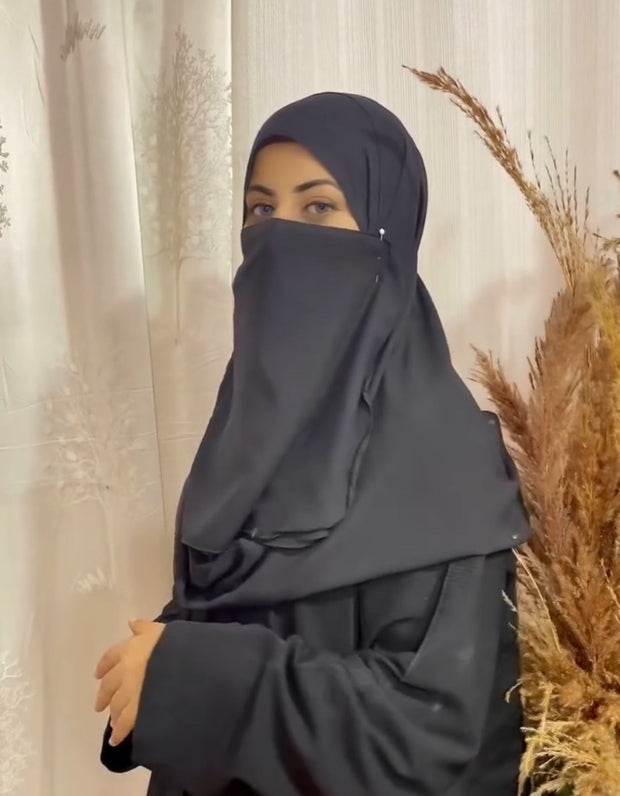 DOUBLE LOOP HIJAB WITH NIQAB