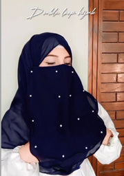 DOUBLE HIJAB WITH NIQAB PEARLS